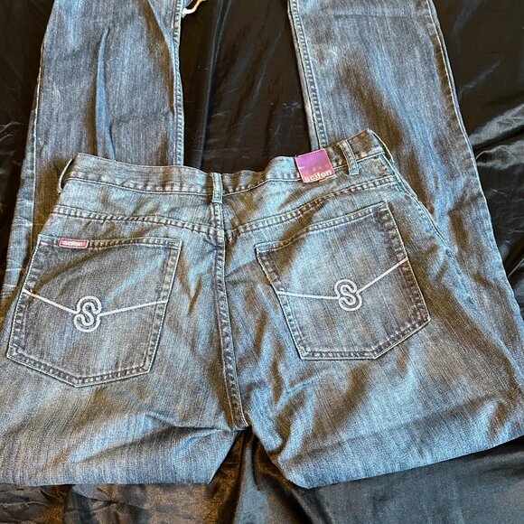 Scifen Washed Distressed Blue Jeans Mens Size 34 - Picture 3 of 3